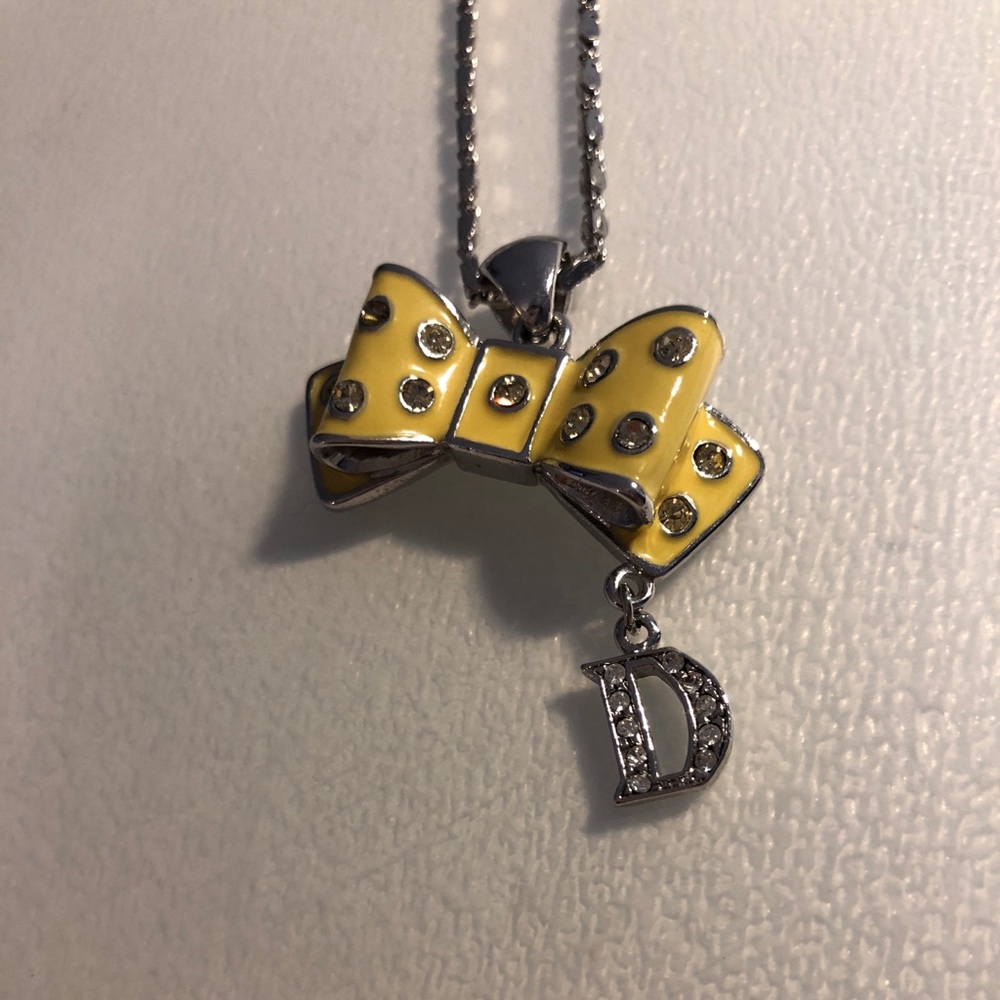 Vintage Christian Dior Yellow Bow Necklace